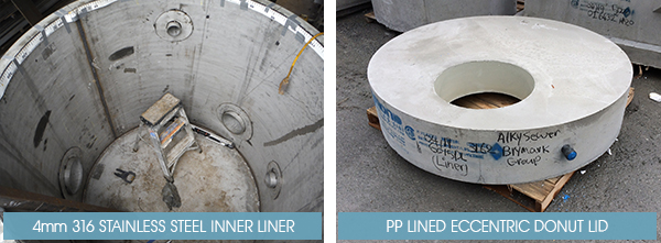 Stainless Steel Inner Liner - PP Lined Eccentric Donut Lid